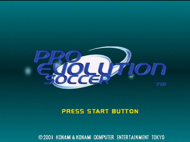 Pro Evolution Soccer title screen for Playstation